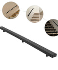 Heavy Duty Wall Mount Handrail And Matte Black Stainless Steel Grab Bar For Stairs viewed from above with wall mounting details.