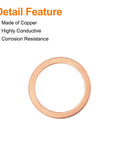 Hella Tough 52 Piece Flat Copper Washers 22 X 27 X 1.5 Mm Metric Sealing Crush Ring Gaskets for Hydraulic Fittings, copper disc.
