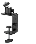 C Clamp Mount With 360 Degree Ball Head And 1/4-20 UNC Screw Adapter For Cameras And Solar Panels, black metal clamp
