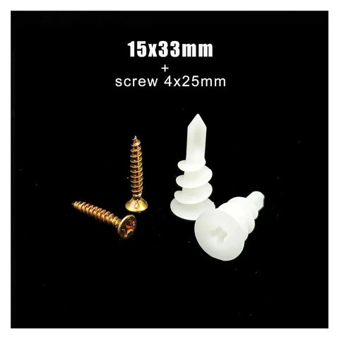 100 Pack Self Drilling Drywall Anchors Kit With Tapping Screws For Plastic Nylon Gypsum Hollow Walls 13x42mm Tool Free Mounting