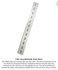 Three Piece Heavy Duty DIN Rail Slotted Aluminum RoHS Compliant Mounting Rail Kit, 12 Inch Length, 35mm Width, front view