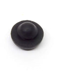 Ridged SBR Rubber Push In Bumper One Half Inch Diameter Five Thirty Second Inch Height Fits One Quarter Inch Hole, black side view