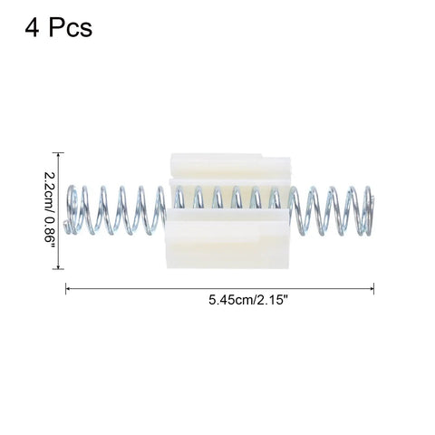 Dead Simple Bifold Closet Door Hardware Replacement Kit With Four Top Shelf Steel Springs and Sturdy Metal Pivots Silver Tone, 4 pieces size 5.45cm x 2.2cm.
