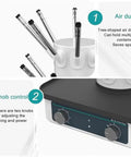 Premium Lab Airflow Dryer Rack With 12 Holes And Tree Branch Duct Design For Efficient Glassware Drying showing air duct and knob controls.