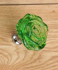 Get Ready To Upgrade With This Totally Stunning 55mm Pink Glass Crystal Rose Cabinet Pull Crafted From Tough Zinc Alloy For Quick Drawer And Wardrobe Door Swings Killer Home Decor Touch For Every Room - Green rose cabinet pull.