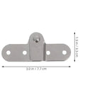 Six Piece Heavy Duty Folding Hinge Set for Attic Ladders and Table Legs, Iron Chicken Mouth Style, shown with dimensions.