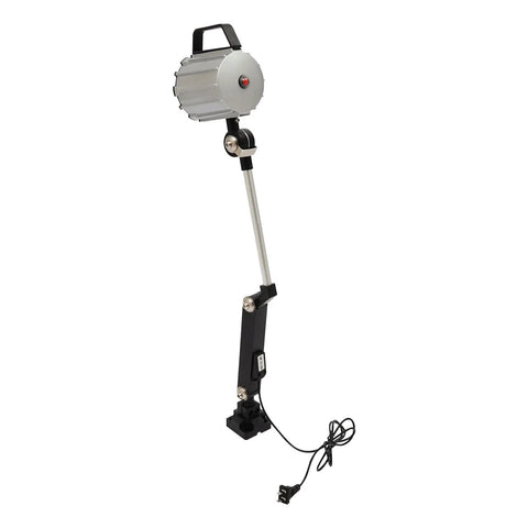 Heavy Duty 18W Led Work Light With Adjustable Multi Joint Arm Machine Lamp, silver and black, suitable for lathe and mill use.