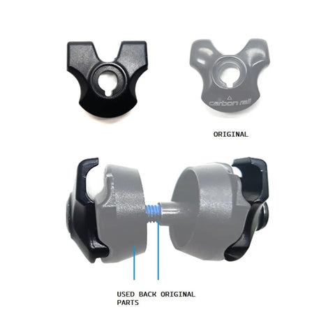 Seatpost Saddle 7x9 Clamp Ear With Titanium Bolt Kit For Carbon Rails Upgrade showing CNC Aluminum Clamp details