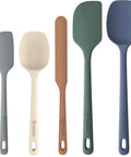 Top Shelf Silicone Spatula Set Five Piece Kit Heat Resistant Up To Six Hundred Degrees Seamless Handle in assorted colors