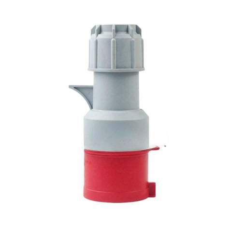 Second Generation Industrial Connector Socket 4 Pin 16A for Electrical Box Connection Three Phase Four Wire 380V Power Supply Beefy Heavy Duty Plug and Socket for Industrial Electrical Systems, gray and red plastic
