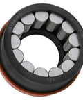 Black E Coated Rear Axle Shaft Bearing And Seal Kit For General Motors Vehicles With Eight Point Six Inch Gear Ring Axle Fits Buick Cadillac Chevrolet Ford GMC Hummer Easy Install And Heavy Duty Ride Ready, showing close-up of cylindrical components.
