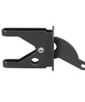 Solid As A Rock Iron Gate Latch With Self Locking Feature And Adjustable Cable Reliable Outdoor Fence Hardware Sporting smooth black finish close-up.
