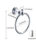 Chrome Towel Ring With Crystal Ball Accents dimensions, polished hand towel holder, bling wall mounted bath accessory
