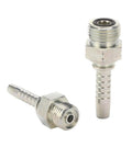 100 Pack ORFS Male Threaded O Ring Seal Hydraulic Hose Fittings Set For Female 13 By 16 By 12 DN R1 R2 1SN 2SN High Pressure Hydraulic Line Connectors With Leak Free O Ring Seals, metal fitting close-up