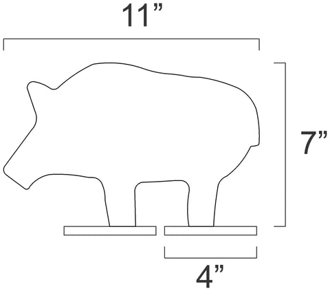 Pig silhouette from Half Scale Silhouette Targets Set For Rifles AR500 Three Eighth Inch Steel Knock Overs Four Piece Unpainted