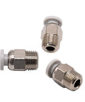 M10 Straight Pneumatic Push Fitting Connector For E3D V6 Bowden, stainless steel with plastic insert, 1.75mm filament