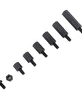 180Pcs M3 Black Hex Nylon Standoff Spacer Nut Kit With Screws And Nuts Male To Female Spacers From 6mm To 20mm Dope Hardware Set For FPV Drones And Electronics Builds, assorted spacers and nuts