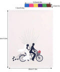 Legit Interactive Wedding Fingerprint Canvas Guest Book Pairing Six Bright Inks, 30x40cm canvas art with couple on bike design.