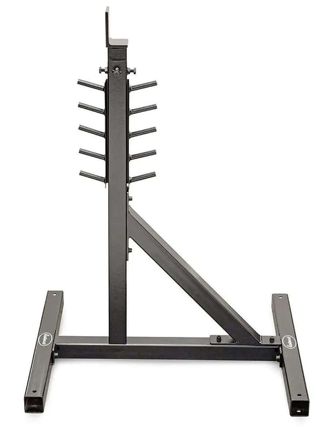 Side view of 360 Degree Swivel Bead Roller Stand With Integrated Die Storage For 8, 19 and 27 Inch Elite Bead Rollers, heavy-duty black metal.
