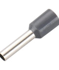 12 AWG Insulated Wire Ferrules Grey Tin-Plated Copper Pin Terminals for Easy Electrical Terminations and DIN Rail Blocks, E4018 Crimp Connectors, 100-Pack, High-Quality, Secure Wire Ends close-up