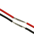 Hella Flexible 14 AWG Silicone Wire Red Black 10 Feet Stranded Tinned Copper Wiring Harness showing twisted ends for automotive use.