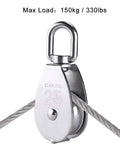 Heavy Duty Stainless Steel M25 Single Pulley Block Set With Spring Snap Hook For Lifting And Rigging, One Inch Sheave Pulley Wheel, Swivel Snatch Pulley Block, 330 Lbs Load Capacity, Anti Rust And Wear Resistant, 2 Pack, stainless steel pulley block with 330 lbs max load