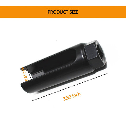 7/8 Inch 6 Point O2 Sensor Socket Wrench For Quick Removal With Harness Still Plugged In, Universal Auto Sensor Tool, shown from side