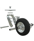 Heavy Duty 8 Inch Inflatable Rubber Caster Wheel With Secure Brake For Hotel Luggage Cart Trolley And Garage Entrance. Components showcased.