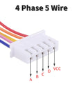 Close-up of 4 phase 5 wire connector for Two Pack 24BYJ48 12V Stepper Motor With 4 Phase 5 Wire Micro Reducer For Speed Reduction Replacement Ideal For DIY Projects Wireless Cameras Air Conditioners And Small Gear Drives.