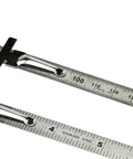 Stainless Steel SAE And Metric Ruler Set With Detachable Clips, Pro Grade Precision Tools, close-up of metric scale markings