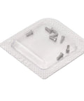 Micro Watch Repair Screws Stainless Steel Back Cover Hardware 8 Piece Set displayed in packaging, showcasing components for timepiece maintenance.