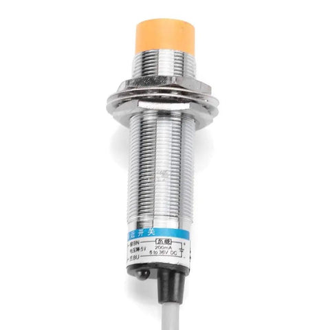 8mm NPN NO Inductive Proximity Switch Sensor, 12-24V DC, cylindrical metal design, for automation equipment and DIY projects.