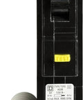 Front view of Homeline 1 Pole 15 Amp GFCI Circuit Breaker 120 Volt Model HOM115GFICP for home electrical panels with test button