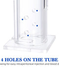 Sturdy Acrylic Mouse Restrainer Tube Fixture With Pretty Darn Secure Grip For Zero Fuss Abdominal And Tail Vein Injections Sweet Spot Lab Gear For Healthy Little Rodents Up To Thirty Five Grams showing blue holes for injections.