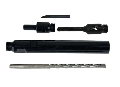 Steel Dragon Tools dry diamond core drill bit kit, 3-piece set with black housing and SDS adapters