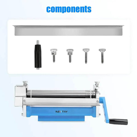 Heavy Duty 12.6 Inch Slip Roll Bending Machine With Removable Rollers for Metal Plates components layout
