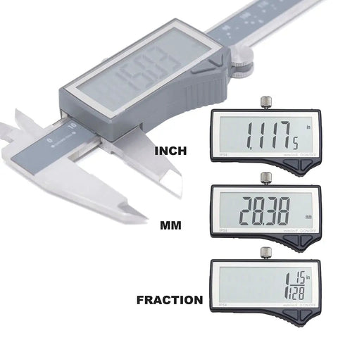 IP54 Digital Caliper 0 To 8 Inches 200 Millimeters Inch Metric Fractions Conversion Stainless Steel With Large LCD Screen Perfect For DIYers And Pros Alike