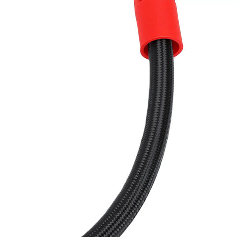 Heavy Duty Tire Inflator Extension Hose With Quick Connect Air Chuck Fits Cars Bikes EVs And Portable Air Compressor 40 CM Length Pneumatic Air Fitting black braided hose with red connector