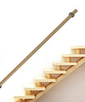 Damn Tough Wooden Stair Rail Handrail And Banister Kit Featuring Ultra Smooth Non Slip Grip With Heavy Duty Stainless Steel Mounts For Indoor Outdoor Home Safety That Supports Four Hundred Pounds Without Messing Around on wooden stairs.