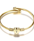 Gold Heart Initial Bracelet For Girls A To Z Stainless Steel Jewelry Perfect Birthday Gift For Kids Ages 6 And Up Cute Flower Girl Accessory