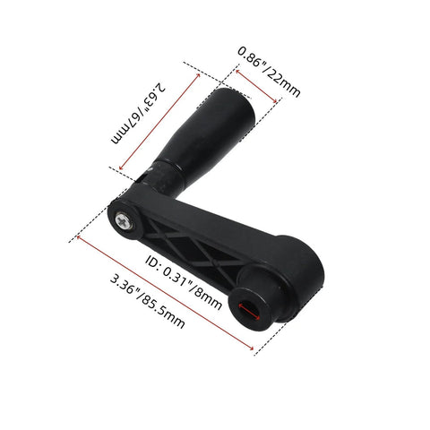 Foldable Crank Handle Nylon Swivel Rocker for Industrial Machine Tools with 8mm Hole, 3.35 Inch Length