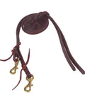 Five Eighth Inch Split Reins With Brass Hardware Oiled Hand Finished Edges For Rider Comfort Detachable Water Tie Snap At Bit End