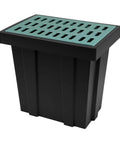 Square Catch Basin With Fiberglass Grate And Debris Basket 26x18x24 Inch Large DIY Rainwater Drain Basin For Yard Downspouts Lawn And Municipal Pipelines No Pre Drilled Holes, front view