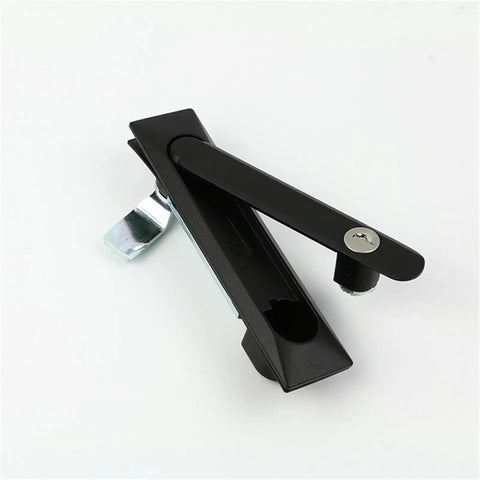 Slick Swing Handle Lock For Cabinet Doors And Industrial Automation Gear Rock Solid Flush Mount Design with sleek black finish.