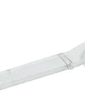 Crystal Clear 3 Inch Valance Clips 12 Pack Hassle Free Quick Install Drape Fasteners For Window Treatments close up of a transparent clip.