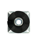 Top view of Double Star Threaded Caster Inserts In Heat Treated Steel For 1-1/2 Inch Square Tubes 16-18 Gauge With 3/8-16 Thread Deep Setting.