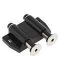 Six Piece Magnetic Push Latch Kit For Cabinet Doors Wardrobe Shutter Cupboard Double Touch Catch in black, close-up view