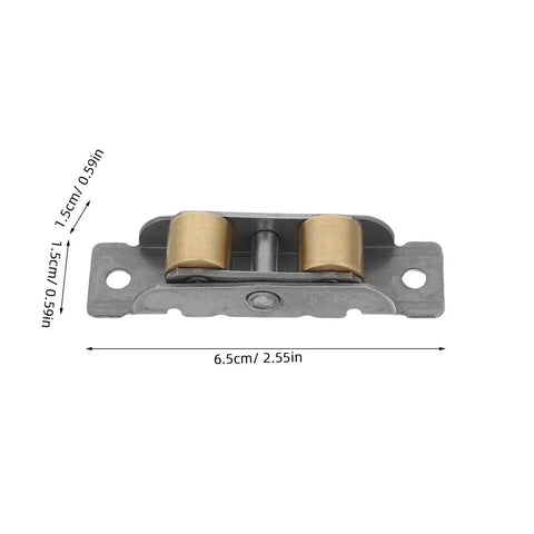 Heavy Duty Stainless Steel Sliding Door Rollers And Patio Track Wheels For Horizontal Glass Panels featuring steel wheels and brass rollers, size 6.5cm.