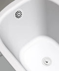 Vintage Claw Foot Tub Drain Kit With Lift And Turn Stopper, Solid Brass Build, 1-1/2 Inch Overflow Assembly top view of bathtub.