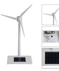 Sun Powered Mini Desktop Wind Turbine For Home Office And Classroom Decor, ABS Plastic Solar Windmill Model, Solar Energy Education Tool